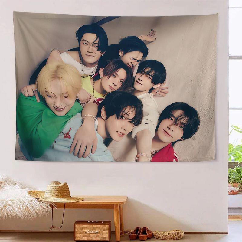 Корейская группа Мужские звезды Нежное групповое фото Гобелен, K-Pop Настенное искусство для Спальни Гостиной Комнаты в общежитии Декор
