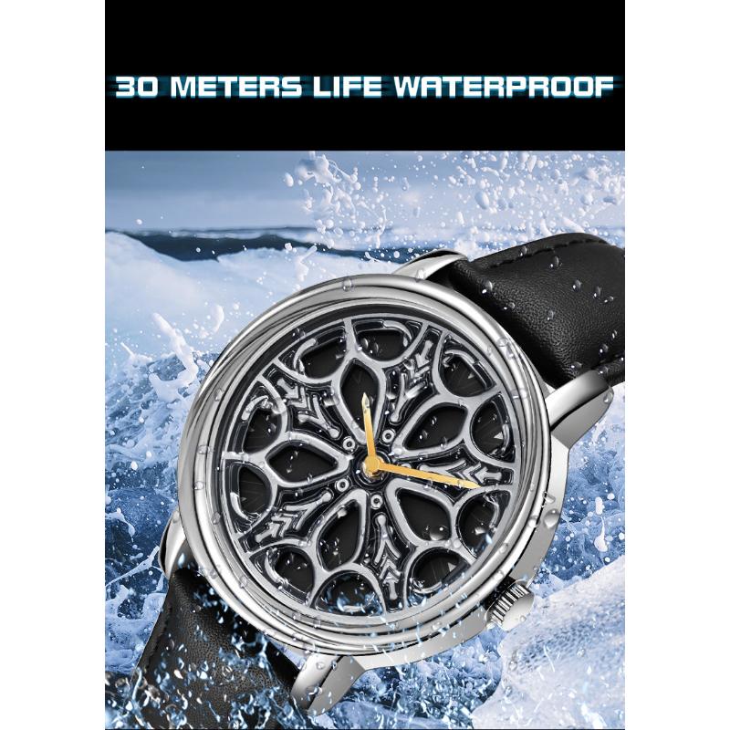 SANDA Новые кварцевые часы со стальным ремешком, мужские полые вращающиеся мужские простые индивидуальные часы