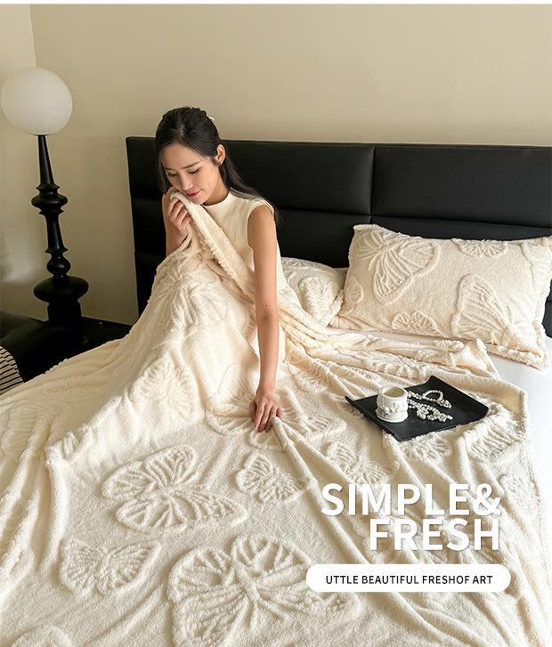 Одеяло с бабочками из однотонного жаккарда из тафты - удобное и мягкое