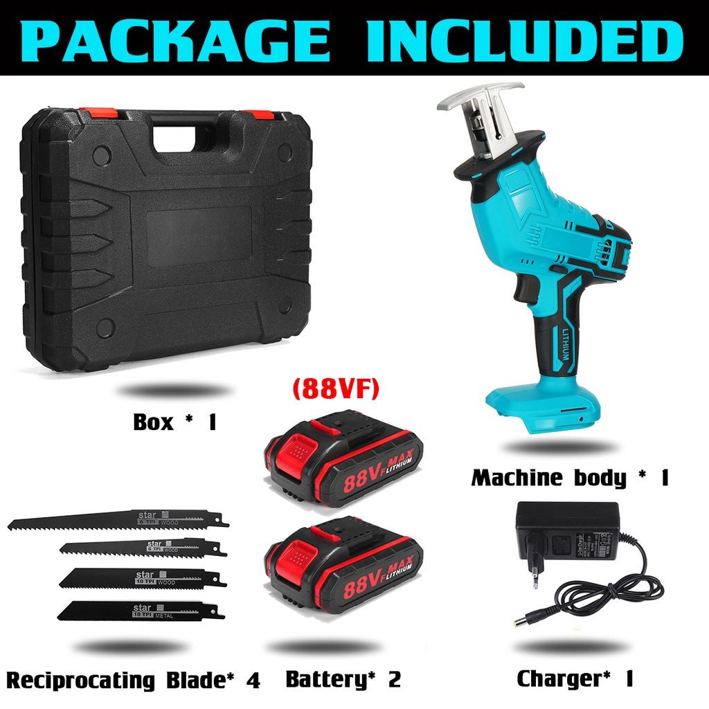 88V Reciprocating Saw Cordless Electric Saw for Wood Metal Cutting Machine Power Saws 4000rpm/min for Makita 18V Battery