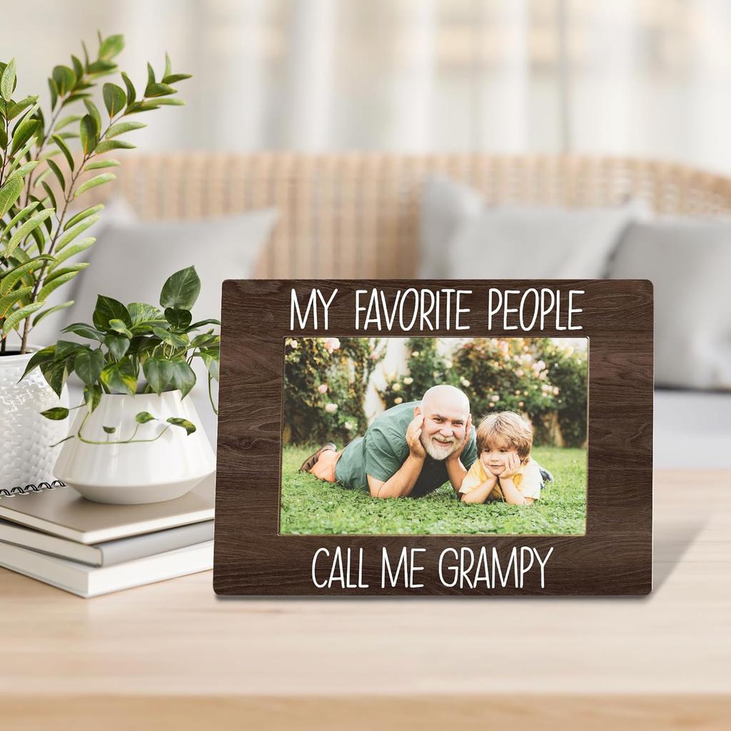 My Favorite People Call Me Grampy Picture Frame, Grampy Grandpa Gifts for Father's Day, Best Grandpa Gifts Photo Frame 4x6, Grandfather Wooden Photo