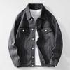 Autumn Winter Denim Jacket Men Casual Jean Jackets Streetwear Solid Color Turn Down Collar Denim Coats Men Jacktes