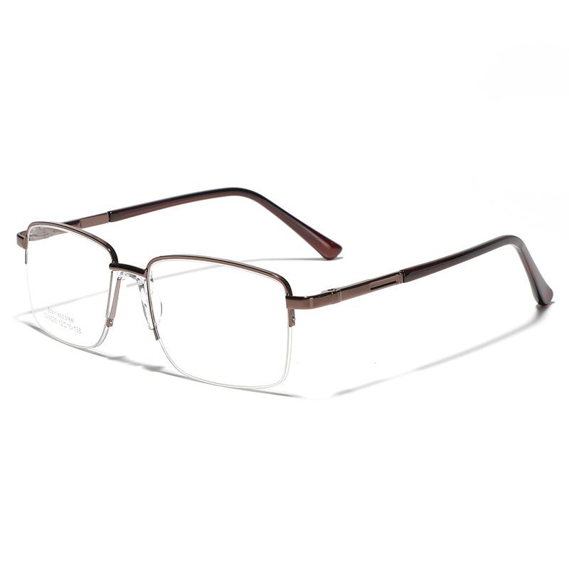 Очки Art Style Frame Glasses Square Half Frame Metal Flat Glasses Men's Simple Glasses Women