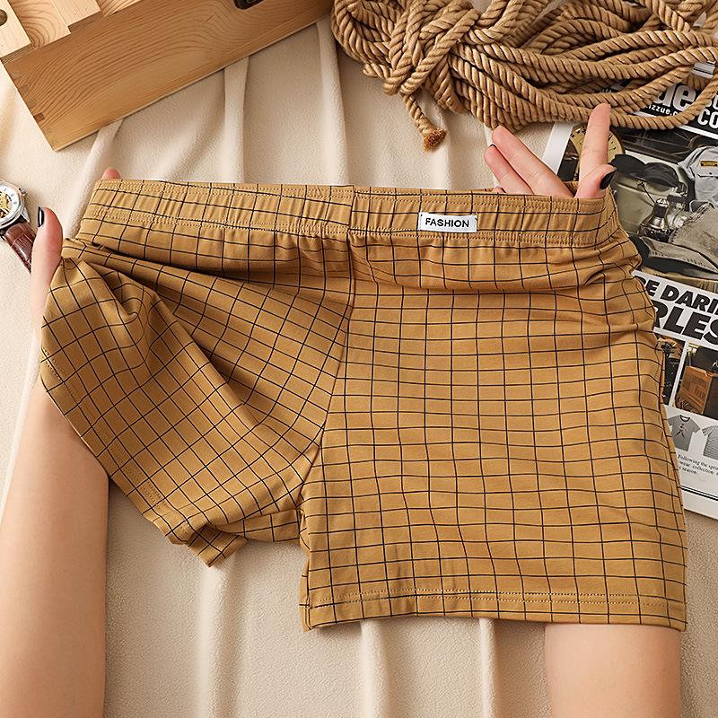 Мужские клетчатые боксеры из чистого хлопка: Удобное, свободное и дышащее нижнее белье