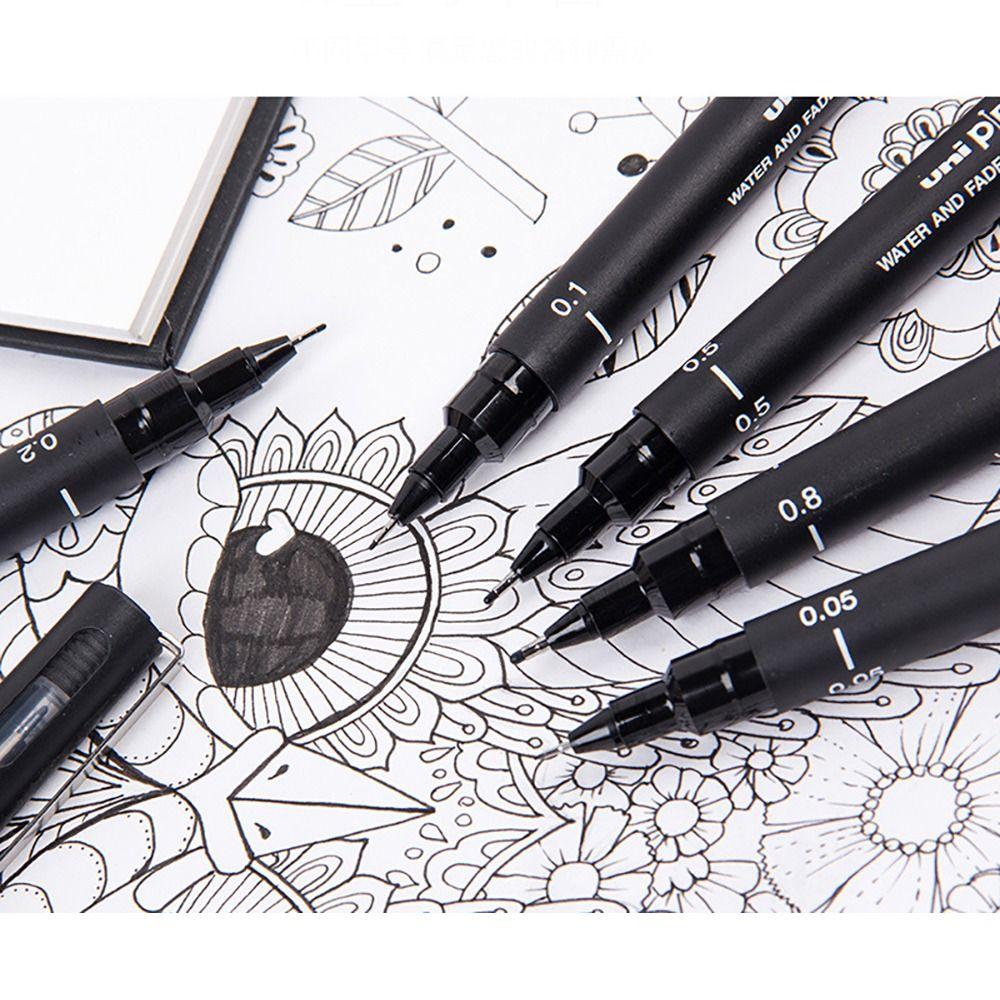 6 шт./лот 005 01 02 03 05 08 микрон Fineliner черные чернила художественный маркер рисунок эскиз манга