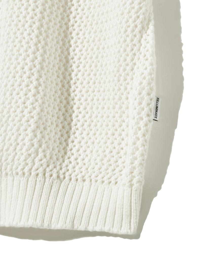 FILLUMINATE Punched Collar Half Knit - Ivory