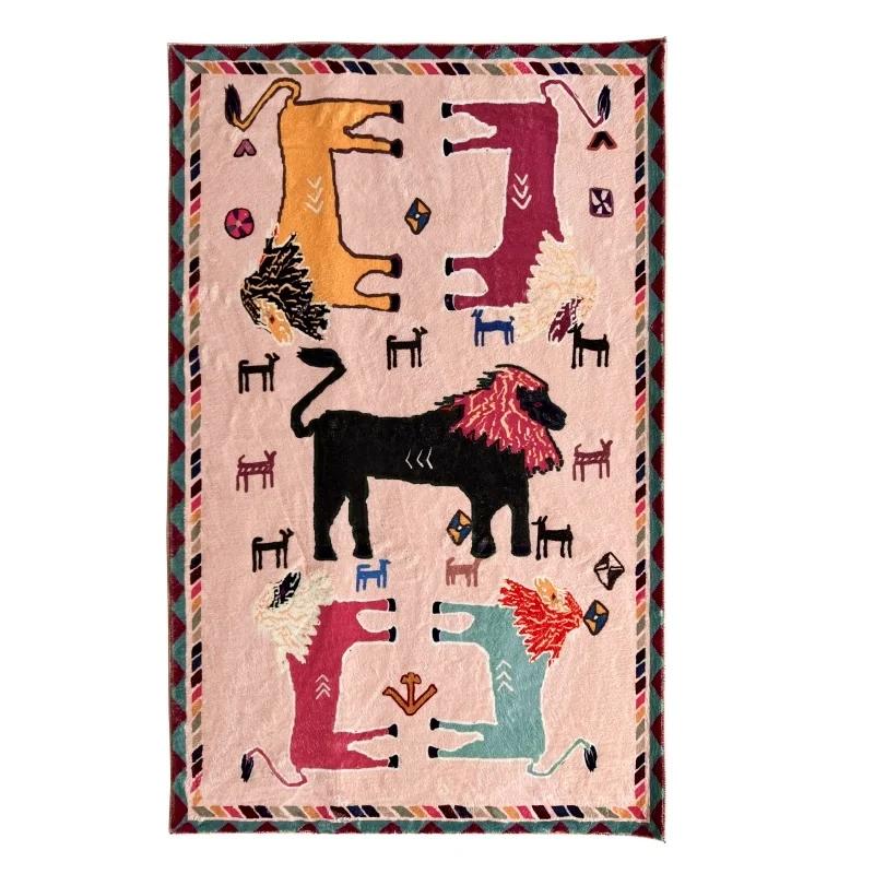 Retro Style Rugs for Bedroom Large Area Living Room Decoration Bohemia Carpet Fluffy Soft Study Rug Thick Plush Lounge Floor Mat