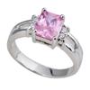 1 шт. серебристого цвета для женщин принцесса огранки розовый камень CZ кристалл прямоугольное кольцо принцесса ювелирные изделия подарок
