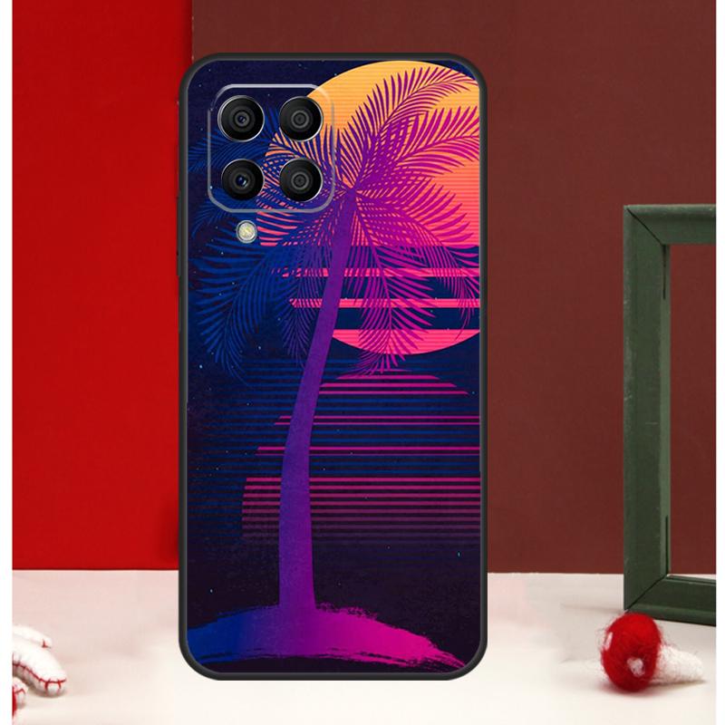 Ретровейв Неоновое Пальмовое Дерево Чехол Для Samsung Galaxy M12 M32 M52 M06 M16 M36 M56 M33 M15 M55 M31 M13 M14 M53 M35 M34 M54