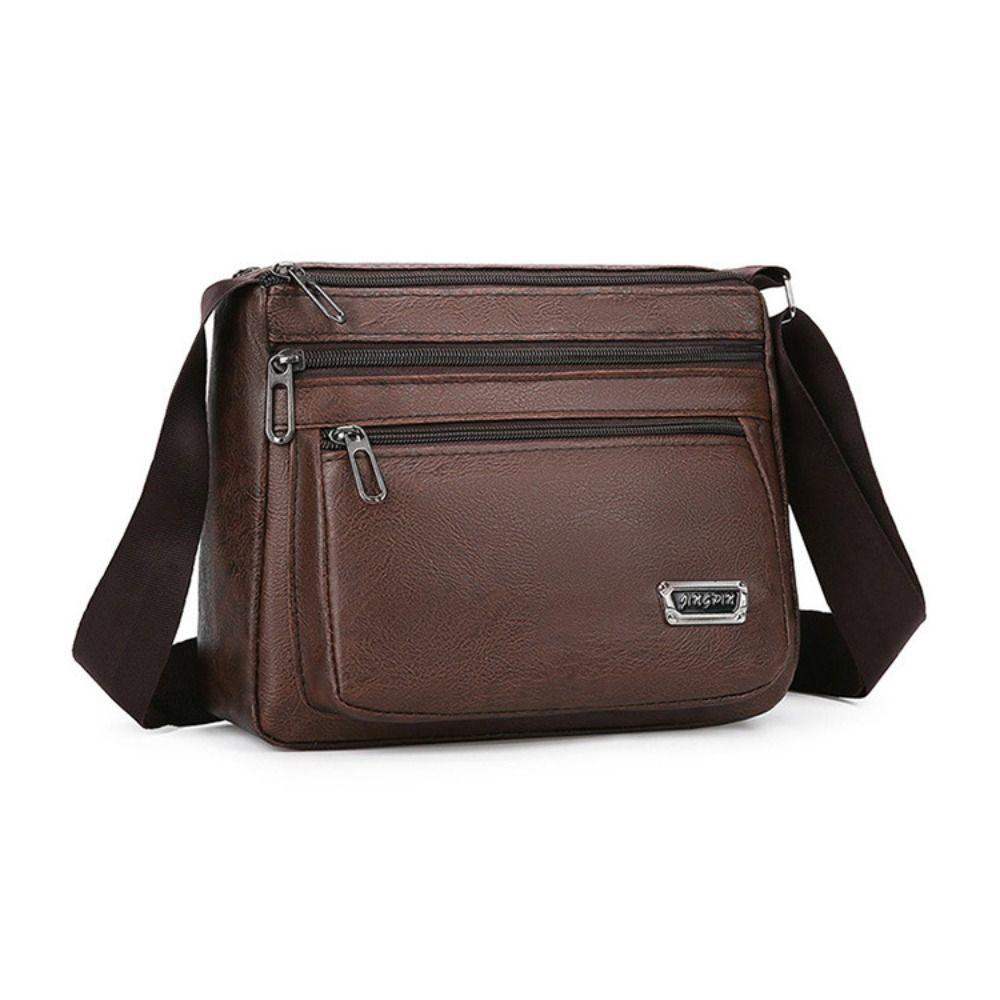 PU Leather Shoulder Bag Large Capacity Business Man Messenger Bag New Men's Crossbody Bag