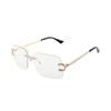 HBK 2023 Rimless Gradient Lenses Diamond Square Sunglasses UV400 Protection Alloy Frames Women
