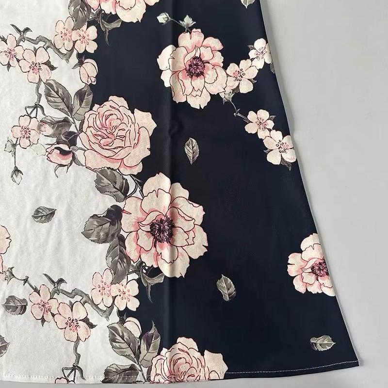 European American Cross Border Pullover Women Long Dress V Neck Sleeveless Sexy Print Large Loose Hem Foreign Trade Summer Beach Boho