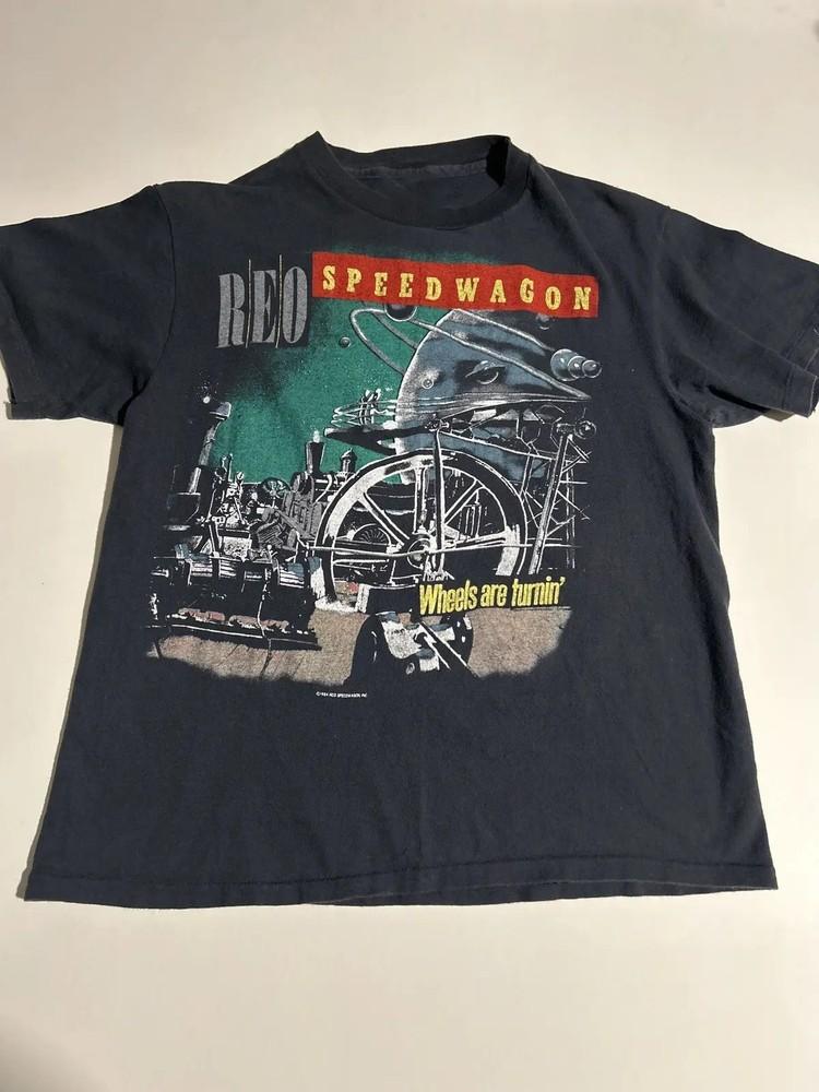 REO Speedwagon Хлопковая Черная Рубашка Унисекс Концертная S до 5XL Бесплатная Доставка MQ351 Унисекс Футболка
