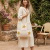 Starfish Woven Shoulder Bag Solid Color Knitting Handbag Fashion Crochet Tote Bag  Ladies