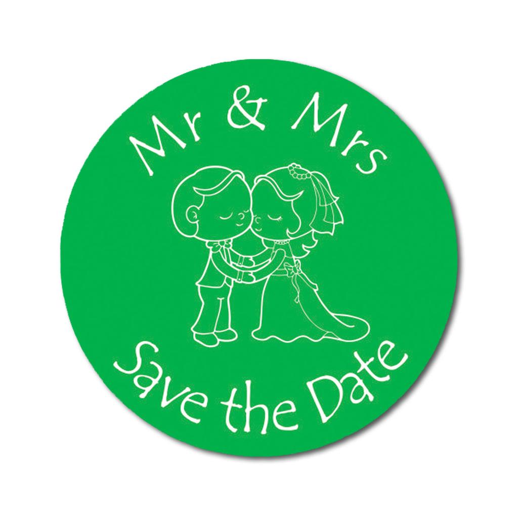 Darling Souvenir Round 45 Pieces Wedding Couple Save The Date Stickers Envelope Seals DIY Party Favor - Black