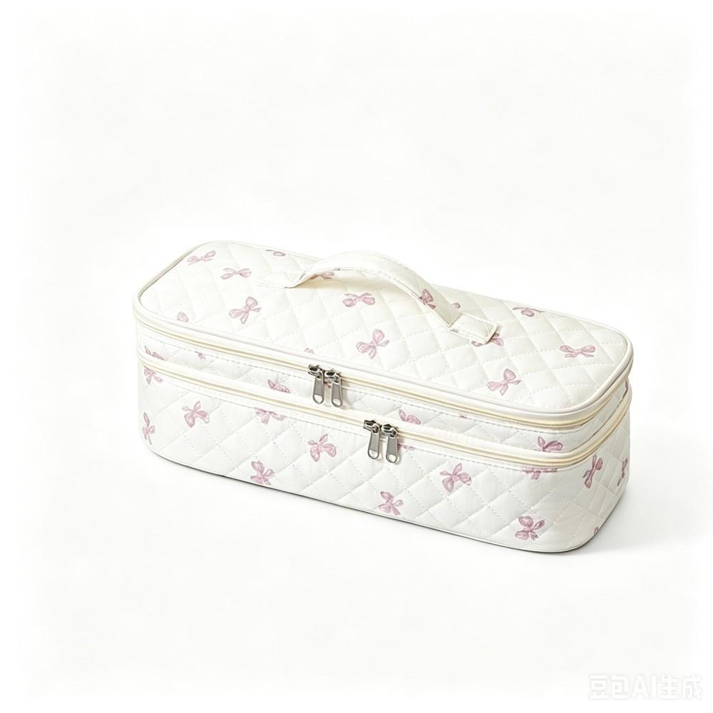Quilted Cotton Hair Dryer Bag Leopard Print Curling Iron Organizer Blow Dryer Pouch Beauty Lovers