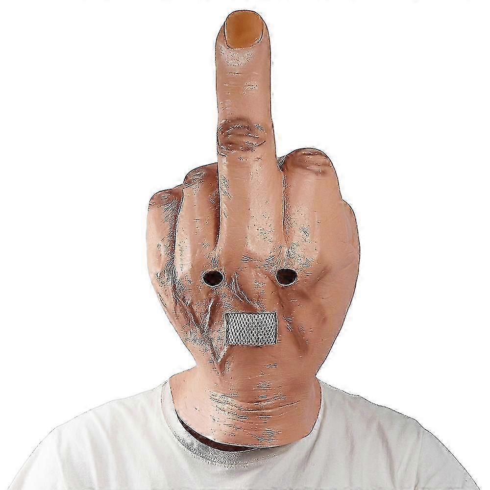 New Middle Finger Mask Latex Give The Headgear One-finger Salute Masks Halloween Party Cosplay Props Nice Gift