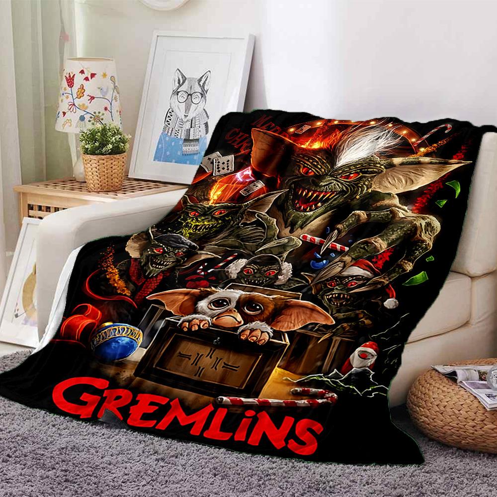 1pc Gremlins Christmas Throw Blanket Soft Flannel, Cozy All Season Polyester Perfect for Home, Office