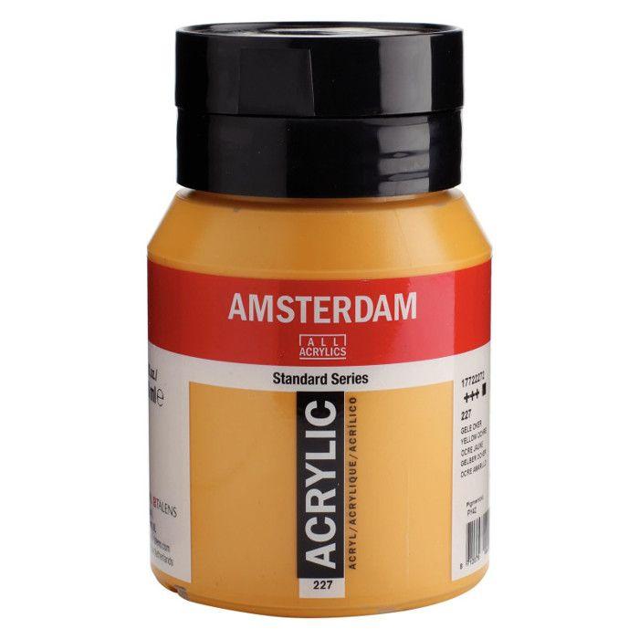 Peinture acrylique - Amsterdam - Ocre jaune - 500ml - Résistance à la lumière - Durable