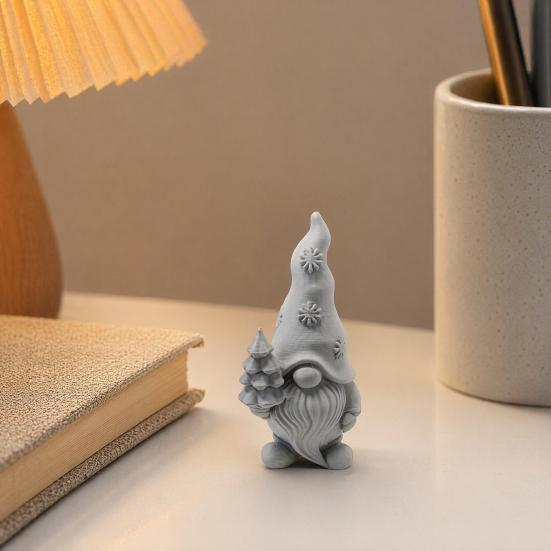 Flower Gnome Figurine, 3D Printed Small Gnome Garden Statue, Cute Dwarf Ornament for Yard, Lawn, Patio Decor
