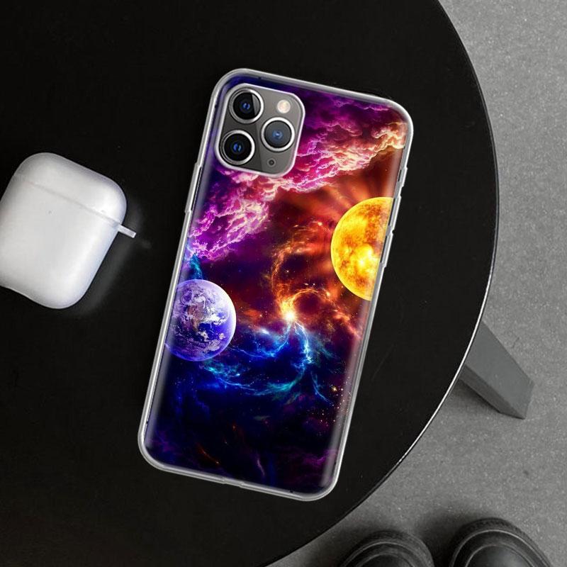 Чехол для телефона Earth Stars Space для iPhone 11 12 13 Mini 14 15 Plus 16 Pro Max 17 Air 7 8 + SE Арт Индивидуальный Fundas 11 12 13