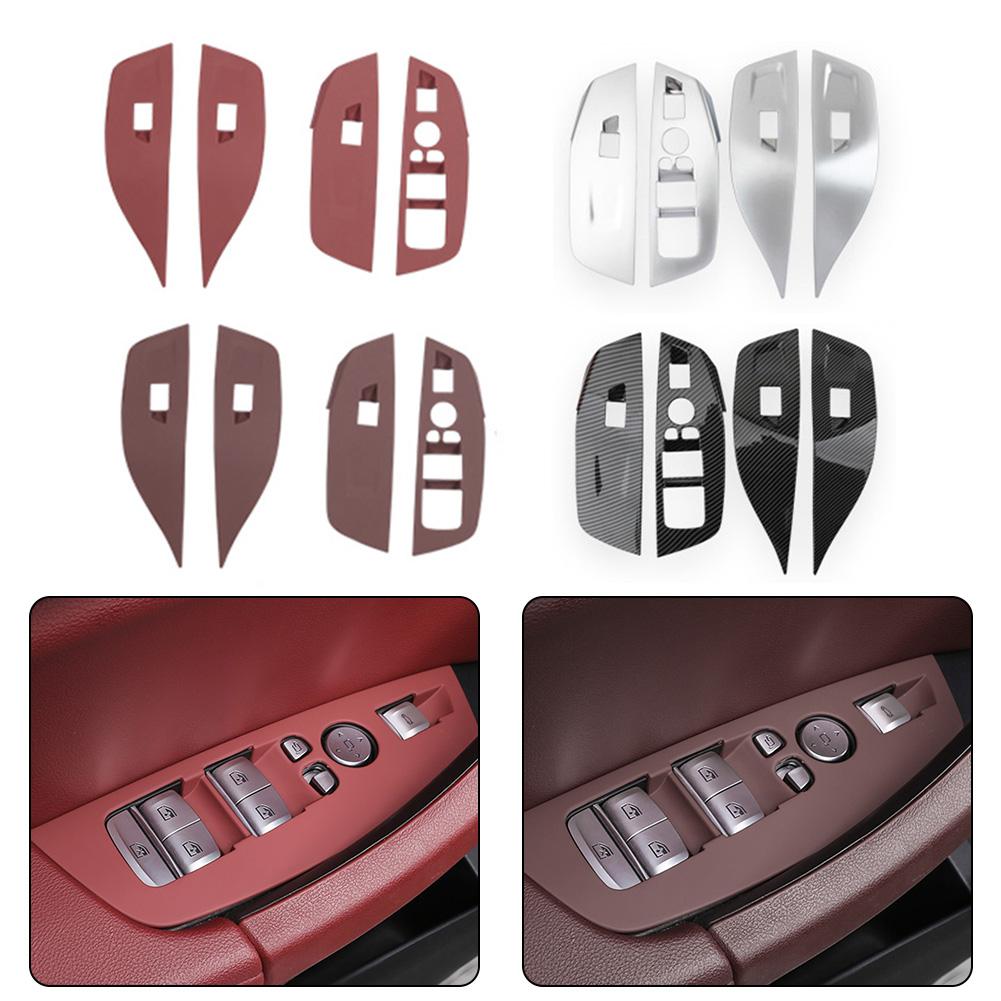Для BMW X3X4X5 подходит для рамки кнопки окна автомобиля, украшения панели подъемника автомобиля, наклейки на внутреннюю центральную панель управления переключением передач