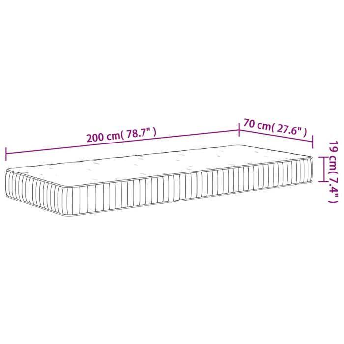 VidaXL Matelas à ressorts ensachés moyen 70x200 cm 372822