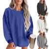 Women's Fashion Round Neck Solid Color Long Sleeve Sweatshirt Top