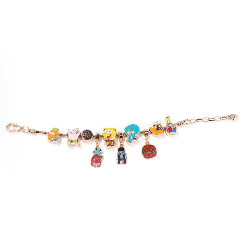 Cartoon Character Alloy Bracelet Kids Adults SpongeBob Patrick DIY Friendship BFF Charm Jewelry
