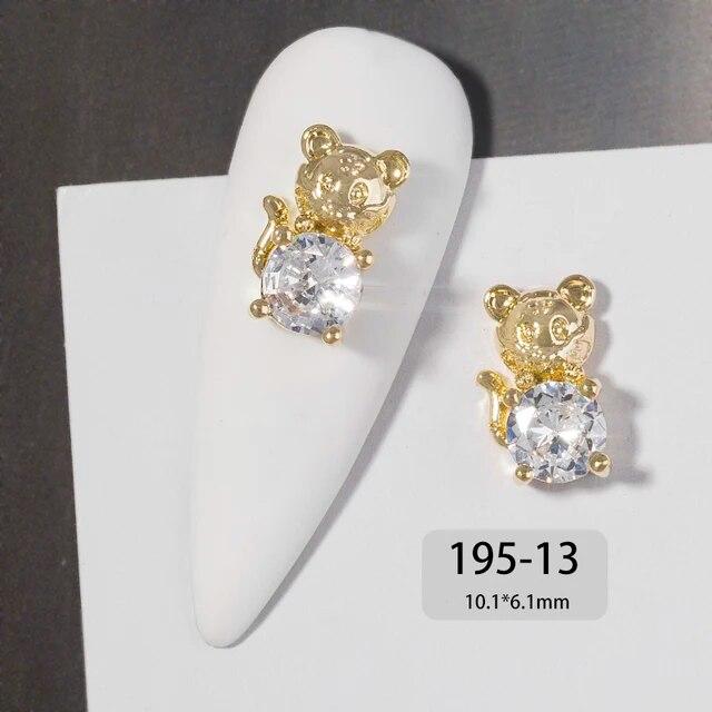 Chinese New Year 3D Nail Art Accessories Jewelry Decorations DIY Tiger Lucky Money Bag Crystal Red Gemstone Rhinestone Beads