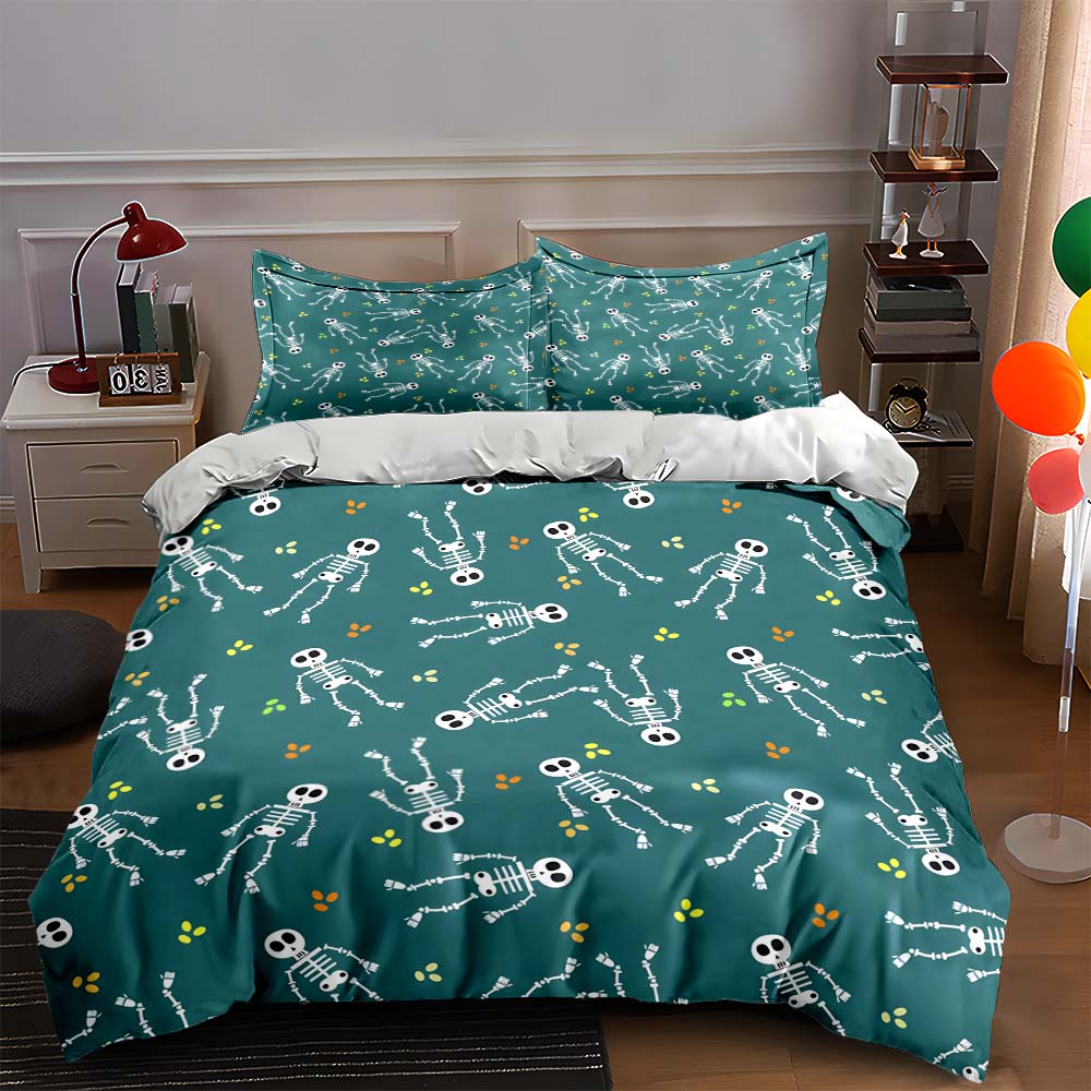 Skeletons and pawprints. Bedding Duvet cover sets Duvet covers Pillowcases gifts (1 * Duvet Cover 2 * Pillowcases, without duvet insert)