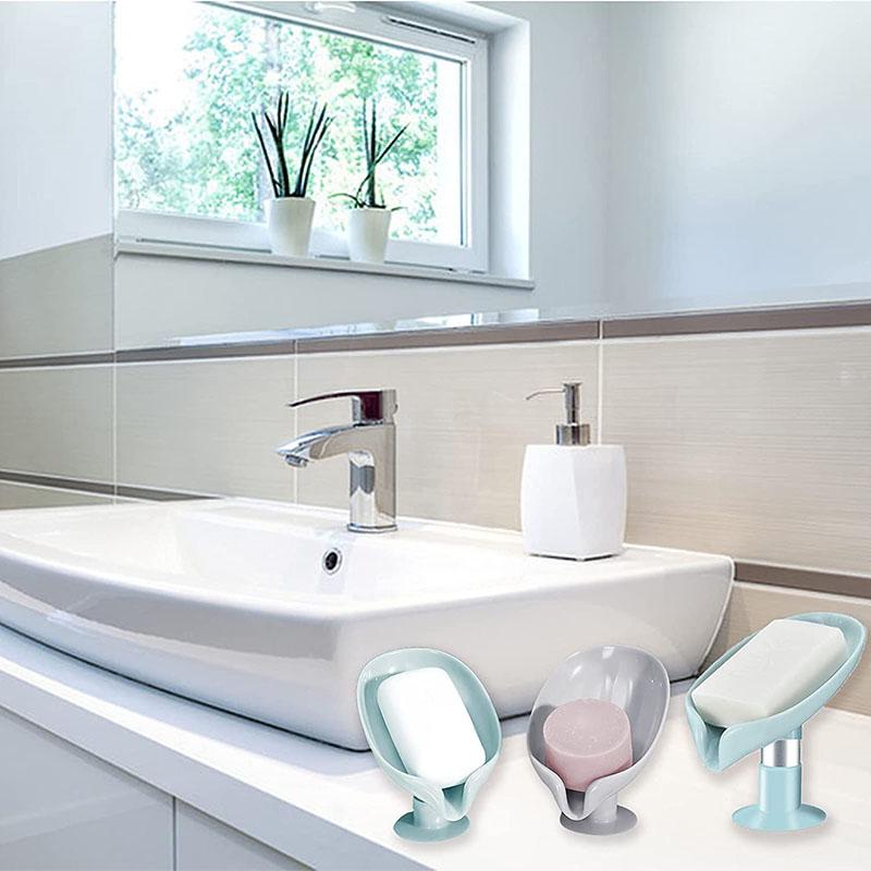 2/1 шт. держатель для мыла в форме листа самоосушающийся держатель для мыльницы не перфорированный держатель с присоской мыльница подходит для ванной комнаты