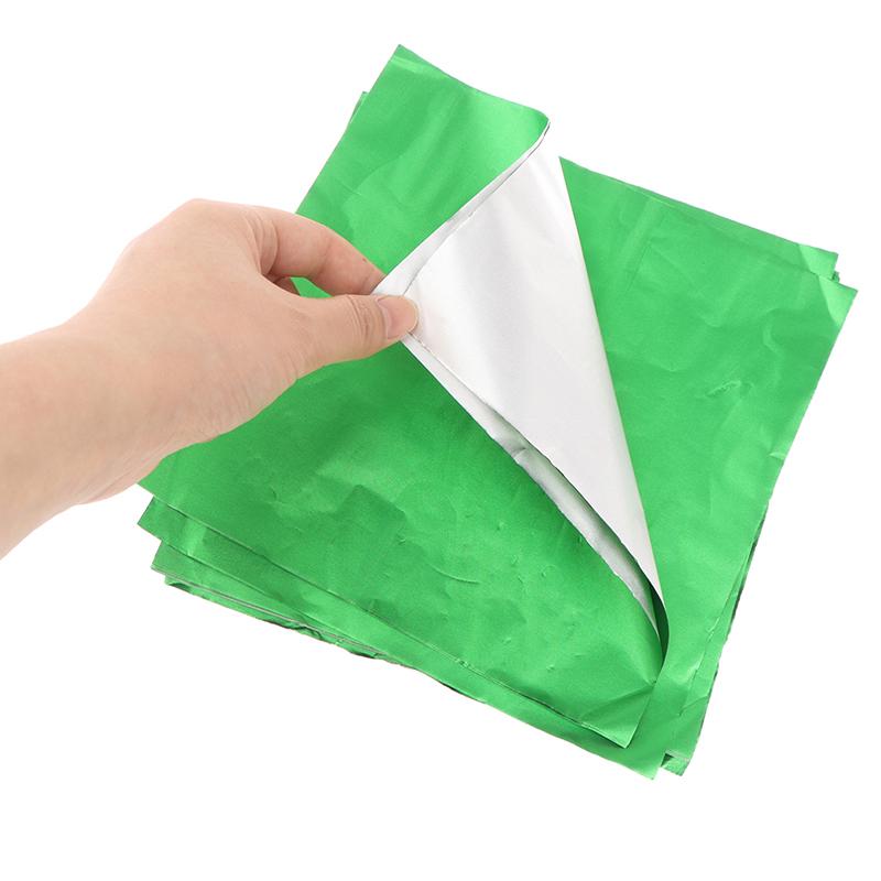 100 листов 20*20 см алюминиевой фольги оберточной бумаги для свадебного шоколада