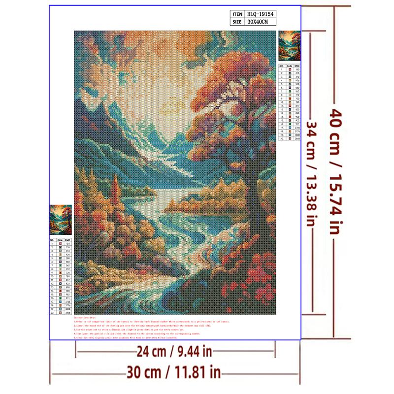 5d DIY Алмазная картина, вышивка крестом, абстрактный осенний пейзаж, алмазная вышивка, мозаика, полная круглая дрель, домашний декор, искусство
