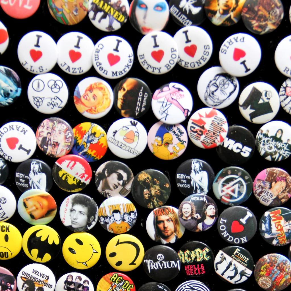 Badge Parts 58mm Badge Machine Materials DIY Production Parts Set 100 Pieces [Chandini]