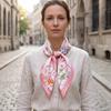 Шелковый Шарф Гладкая Шелковистая Текстура Бандана-Шарф Цветочный Геометрический Принт Платок Универсальный Профессиональный Аксессуар