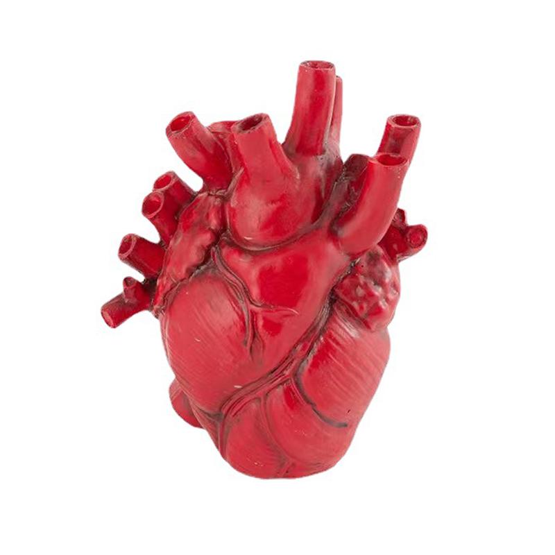 Креативная ваза в форме сердца, вазы для цветов, скульптура, индивидуальная ваза, ваза из смолы в форме сердца, настольное украшение для дома