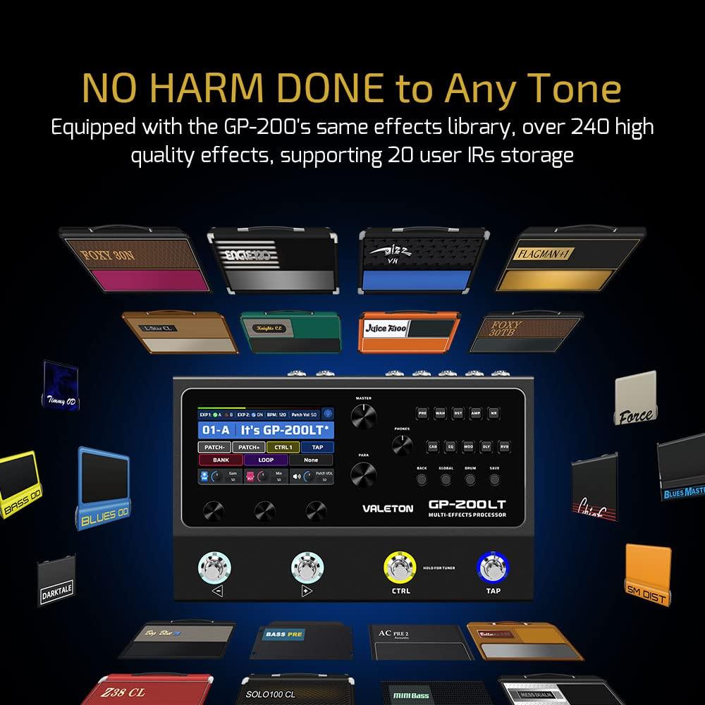 Процессор педалей Valeton для гитарного и басового усилителя, IR-кабинет, FX, MIDI, стерео, OTG, USB аудиоинтерфейс GP-200LT, педали мультиэффектов, моделирование, симуляция,