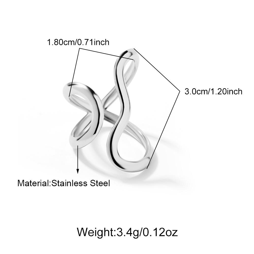Открытое кольцо из 18-каратного золота и нержавеющей стали с дизайном в виде неровной кривой