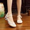 Chinese Traditional Style Birds and Flower Embroidered Women Canvas Ballet Flats Vintage Ladies Round Toe Soft Cotton Shoes