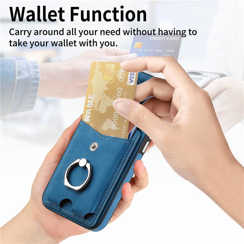 Чехол для телефона с кольцом для Samsung Galaxy S23 Ultra S22 Plus S21 FE A54 A34 A14 A73 A53 A33 A13 A72 A52 A12 для iPhone 14 Plus 13 Pro 12 11, кожаный чехол