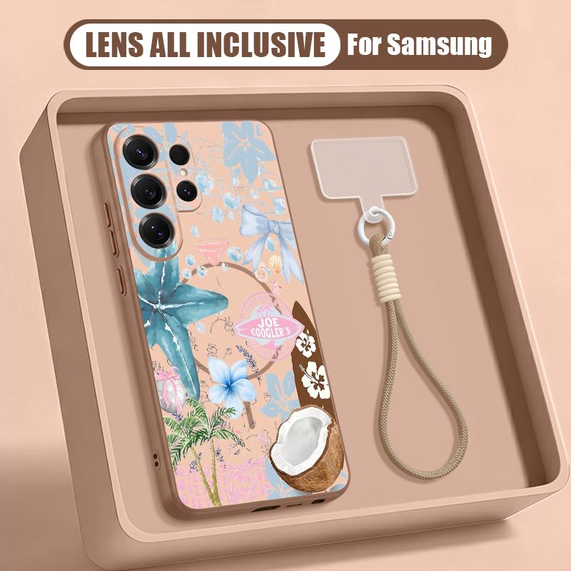 Летний чехол с морской тематикой для Samsung S26 Ultra S25 FE S24 S24 Plus A57 A37 A17 A56 A36 A16 A55 A35 A15 A54 5G Гибридный магнитный матовый чехол