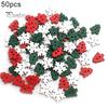 50Pcs Wooden Xmas Tree Snowflake Buttons 2 Holes DIY Sewing Buckle Ornament