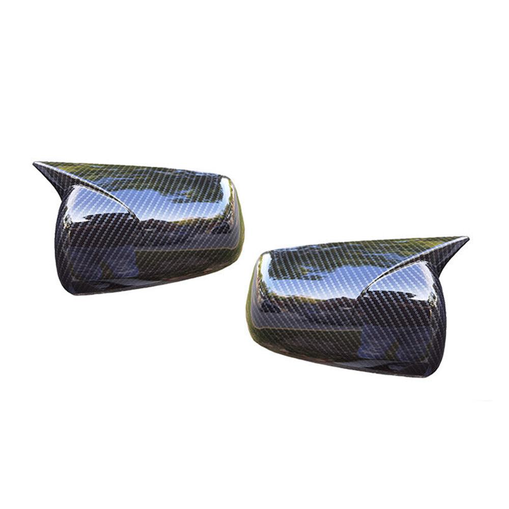 Carbon Fiber Look Ox Horn Rearview Side Mirror Cover For 2008-2012 Mitsubishi La