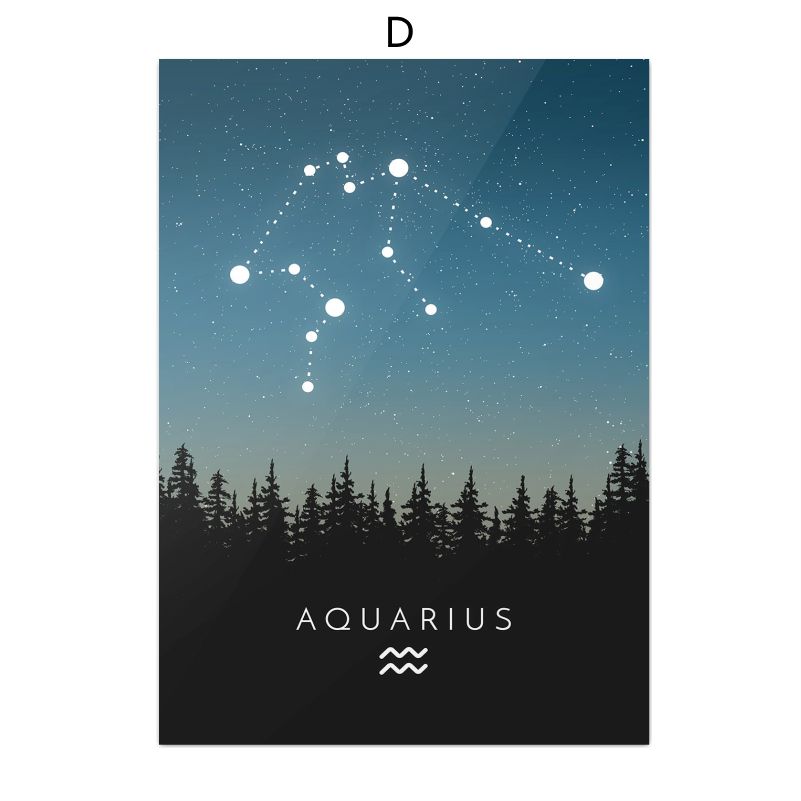 Настенные художественные принты созвездий, знаки зодиака, гороскоп, постер зодиака, астрология, холст, картина, скандинавский домашний декор, изображение для печати