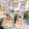 1 шт. Прочный простой пластиковый стакан для воды для студентов 400 мл / 1 л Большая емкость Спортивный стакан Прозрачный с текстом Портативный стакан