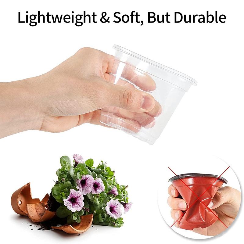 30 шт. пластиковый горшок для рассады растений, прозрачный цветочный горшок, утолщенный посадочный стаканчик, садовый горшок для пересадки, кашпо