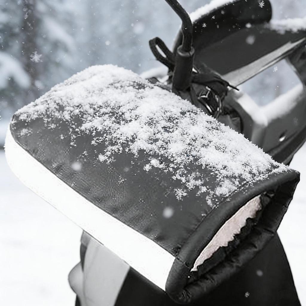 Motorcycle Handlebar Muffs Windproof PU Leather Hand Warmers ATV Hand Warmers Scooter Handlebar Muffs For Men Women Winter Cold