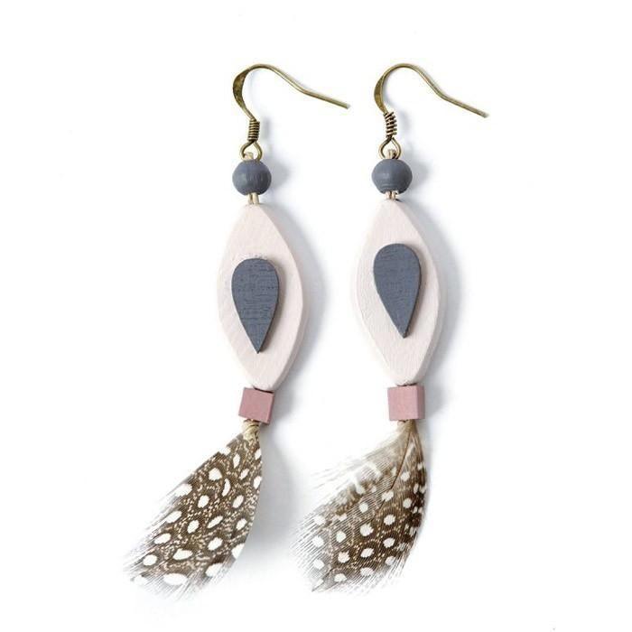 7 PERLES PÉTALES BOIS - 15X30 MM - BIJOUX