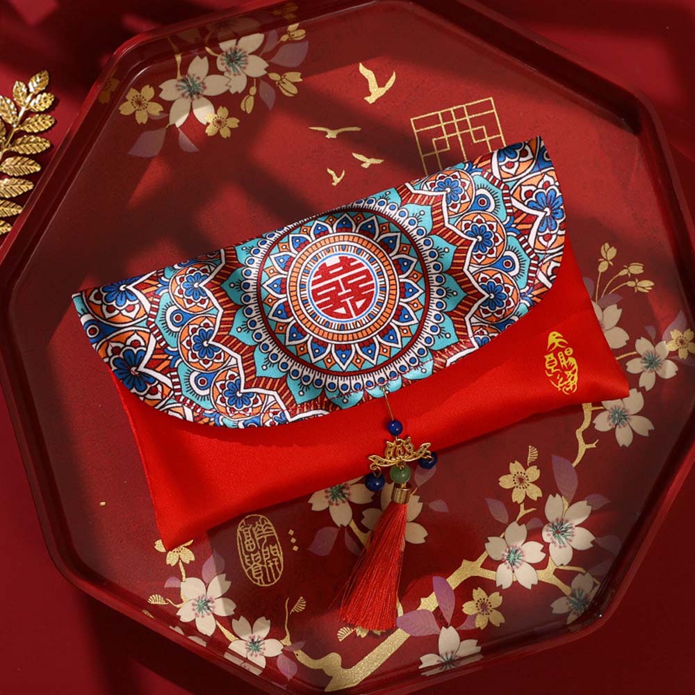 Brocade Cloth Tassel Brocade Red Envelope Spring Festival New Year Money Bag Wedding Birthday